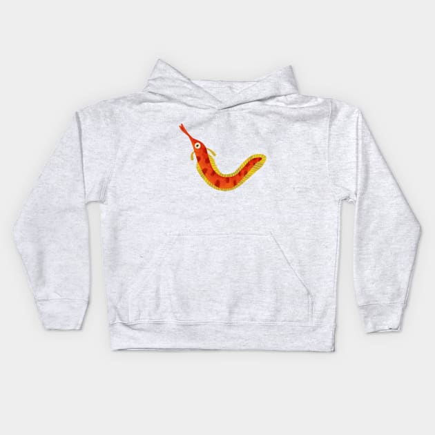 Cute Little Red Eel Kids Hoodie by tarynosaurus